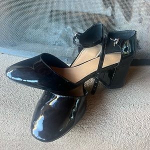 ASOS Shoes Black patent leather block heels